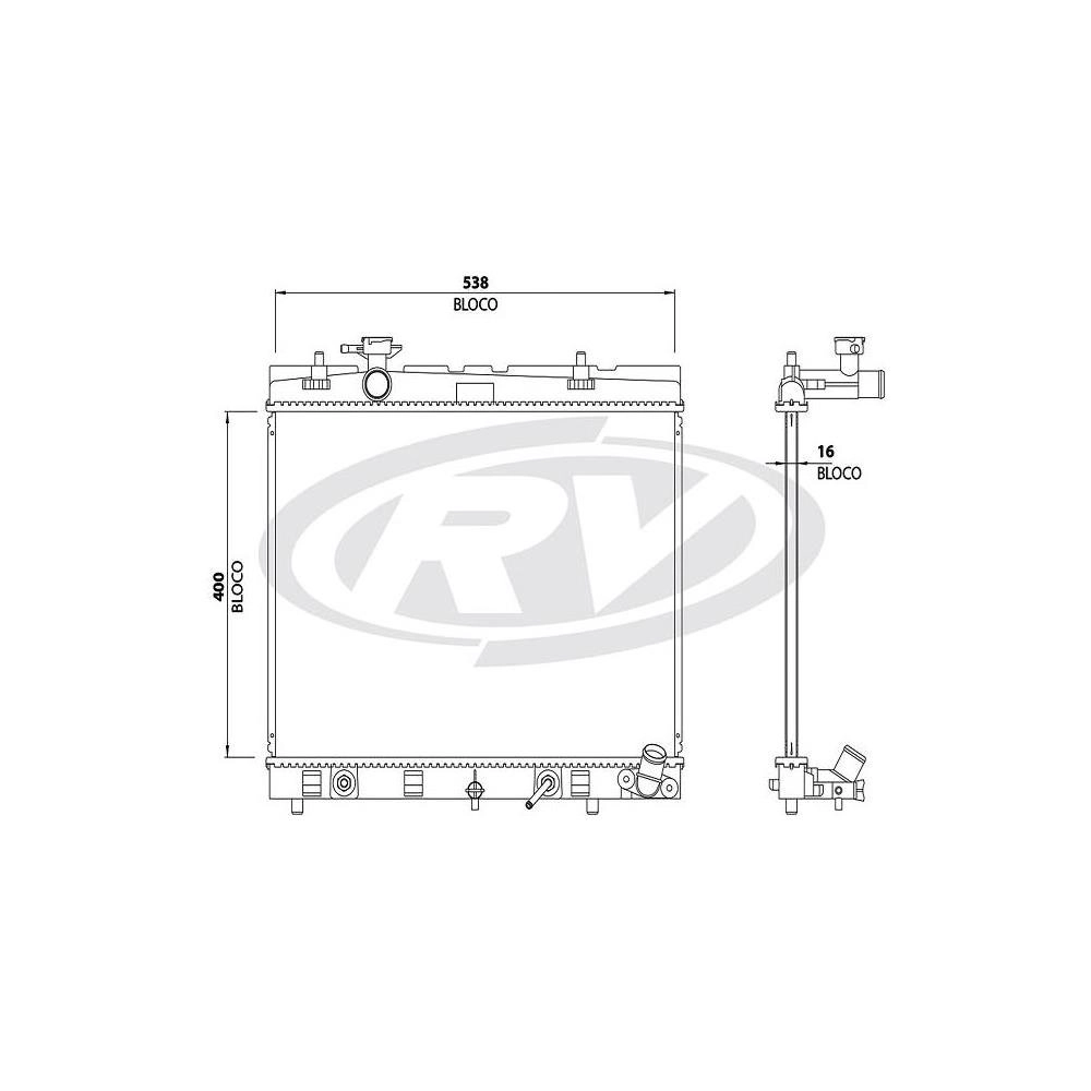 RADIADOR MOTOR BRASADO TOYOTA ETIOS 1.3/1.5 16V 2016/2020 - COM AR CONDICIONADO - AUTOMÁTICO