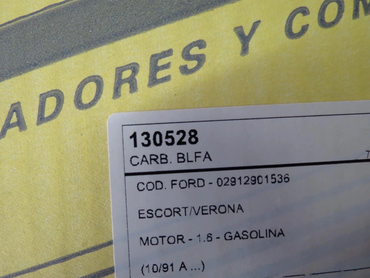 CARBURADOR FORD ESCORT/VERONA 1. 91/ - BLFA GASOLINA