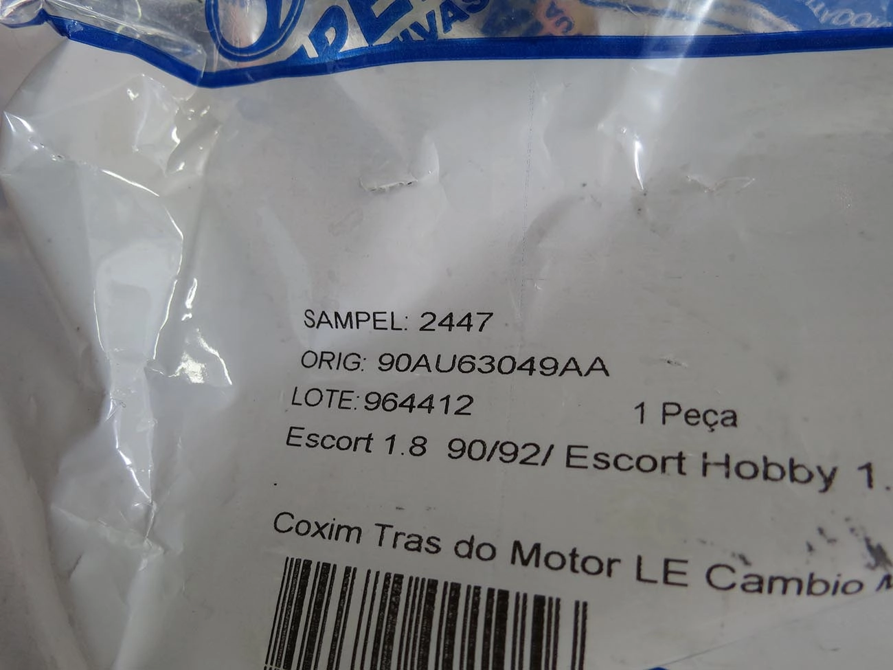 COXIM MOTOR TRASEIRO ESQUERDO FORD ESCORT/VERONA 1.8 /92 HOBBY 1.0 93/96 - 1.6 94/94 - VW APOLLO