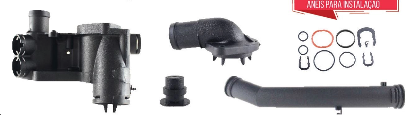 KIT CAVALETE/FLANGE DA ÁGUA VW GOL/PARATI/VOYAGE/SAVEIRO 02/ - G2/G3/G4 - SEM AR QUENTE