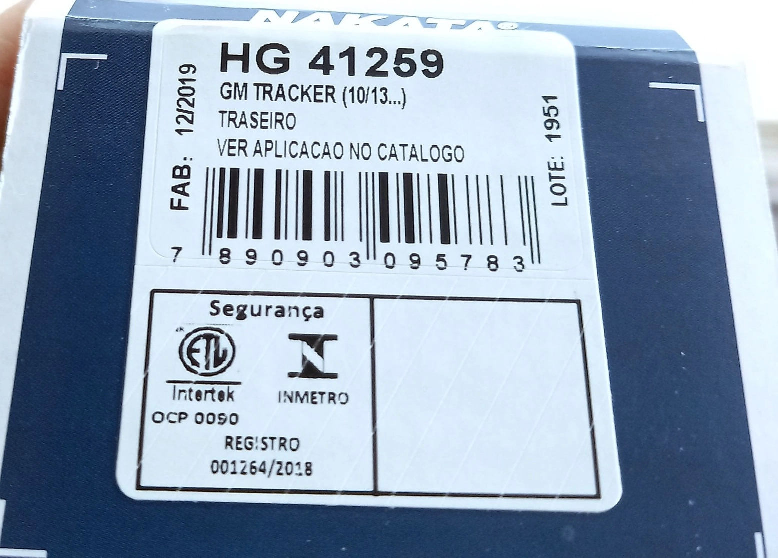 AMORTECEDOR TRASEIRO GM TRACKER 1.8 2013/2019 - LD/LE