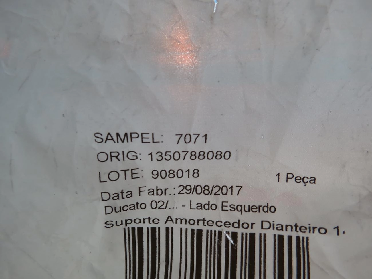 COXIM AMORTECEDOR DIANTEIRO ESQUERDO SEM ROLAMENTO FIAT DUCATO 02/17 - BOXER 02/ - JUMPER 02/ -
