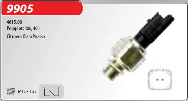 INTERRUPTOR DIREÇÃO HIDRÁULICA CITROEN XSARA PICASSO/C3/AIRCROSS - PEUGEOT 306/406