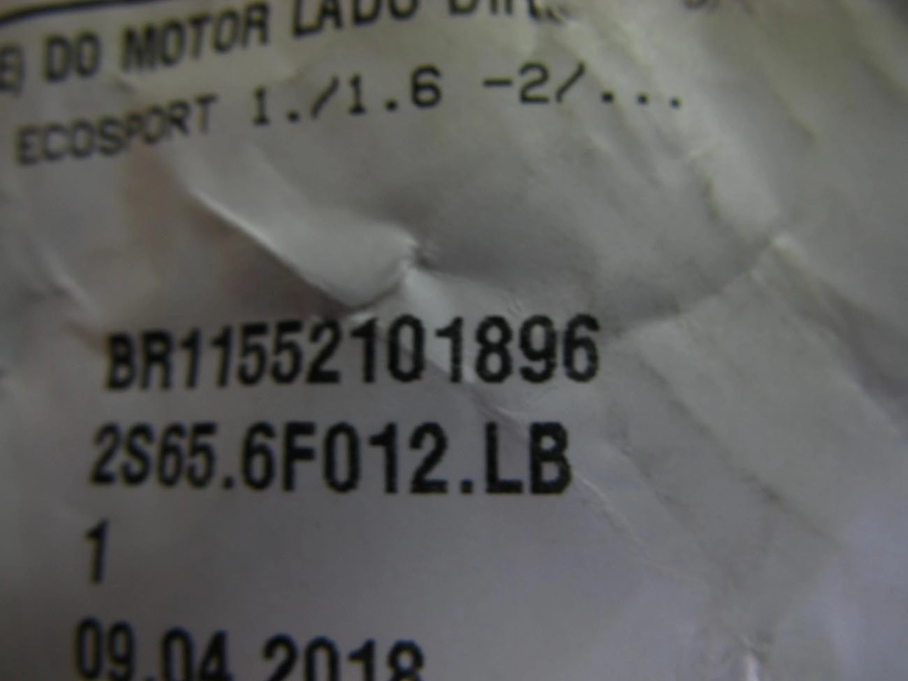 COXIM MOTOR DIANTEIRO DIREITO FORD NOVO FIESTA/ECOSPORT 1.0/1.6 2002/2014 - FOCUS 1.6 2004/2009