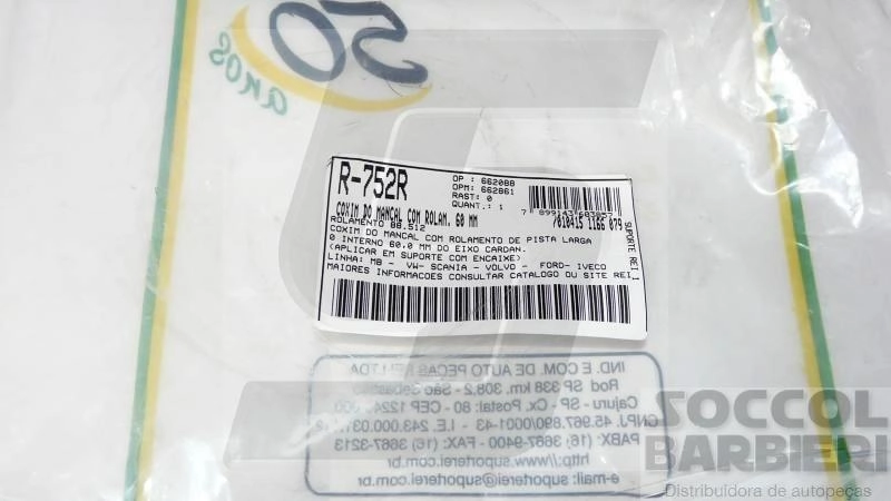 COXIM/SUPORTE EIXO CARDAN COM ROLAMENTO 60MM MB 1632/34/38 2428/2638 SCANIA /VOLVO/IVECO/CARGO TIPO ORIGINAL