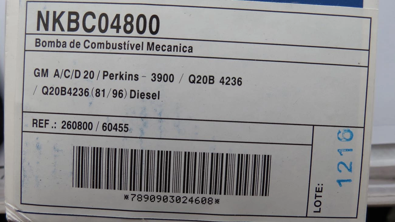 BOMBA COMBUSTIVEL GM D-20/D-40 MOTOR Q20B 4236 - /91 - 4 FUROS