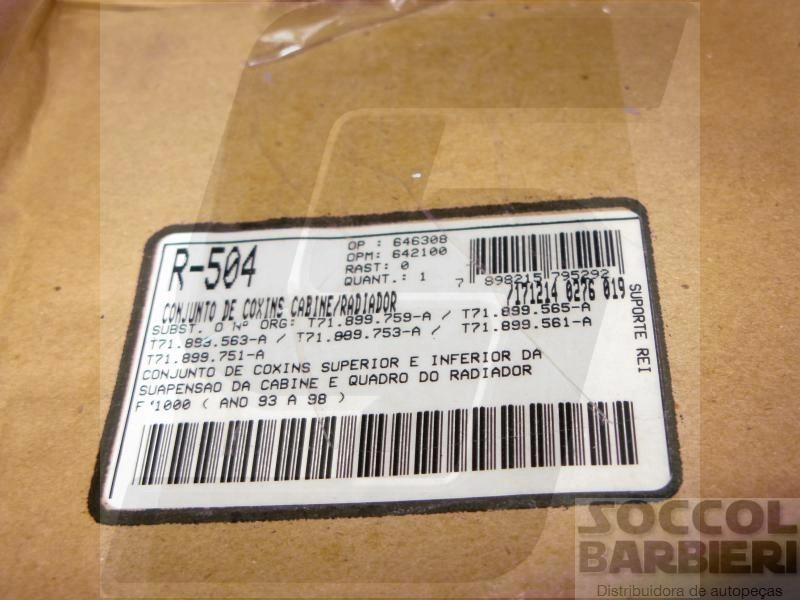 COXIM CABINE/RADIADOR FORD F-1000 93/ -  JOGO S/FERRAGENS