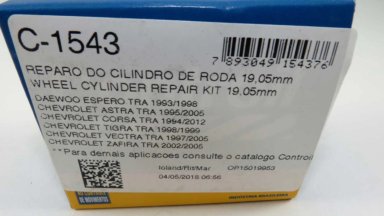 REPARO CILINDRO RODA 19.05MM GM CORSA 94/ VECTRA 97/ ASTRA 95/ ZAFIRA TRASEIRO