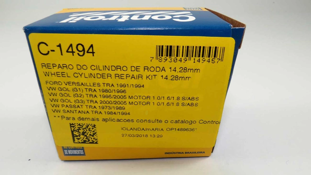 REPARO CILINDRO RODA 14.28MM VW GOL/VOYAGE/PASSAT TODOS S/ABS SANTANA 84/ TRASEIRO