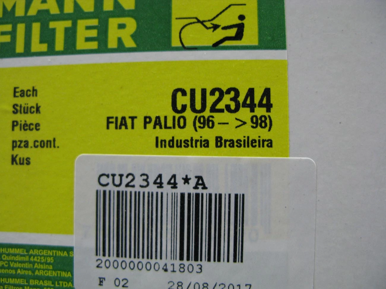 FILTRO AR CONDICIONADO FIAT PALIO/SIENA /98