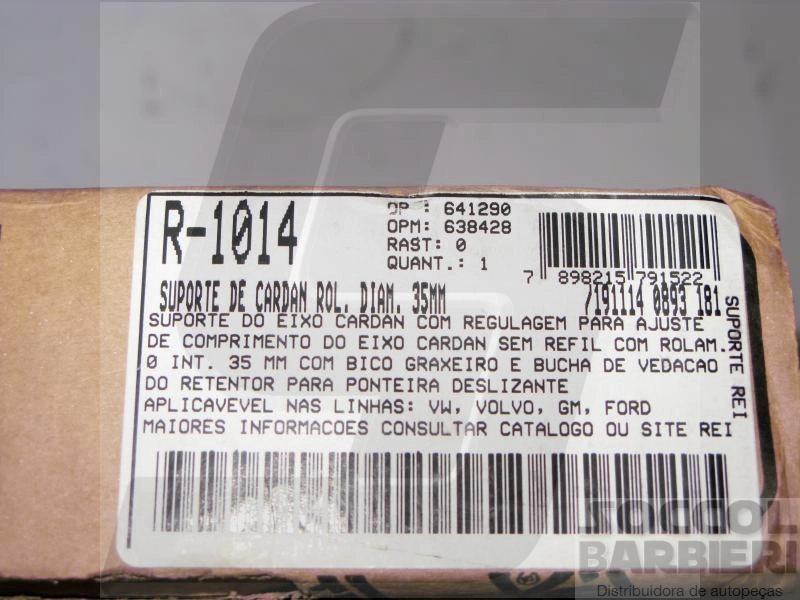 SUPORTE ROLAMENTO CARDAN 35MM GM A/C/D-10/14/20/40 A/C/D-60 - NÃO PERMITE TROCA DE ROLAMENTO