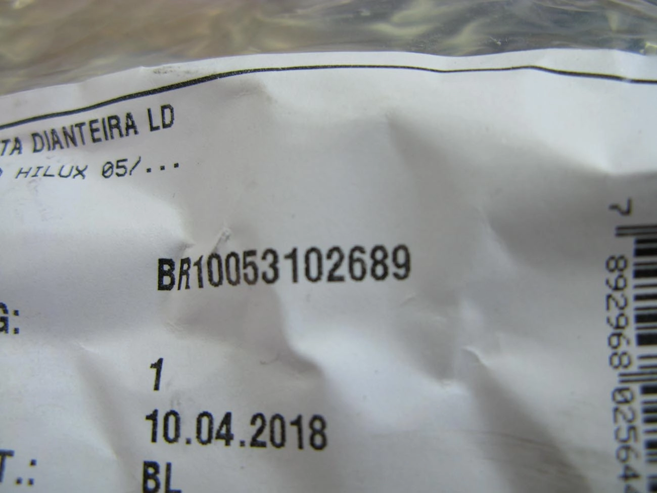 BIELETA DIANTEIRA DIREITA TOYOTA HILUX 2005/2015 - SW4 2002/2017