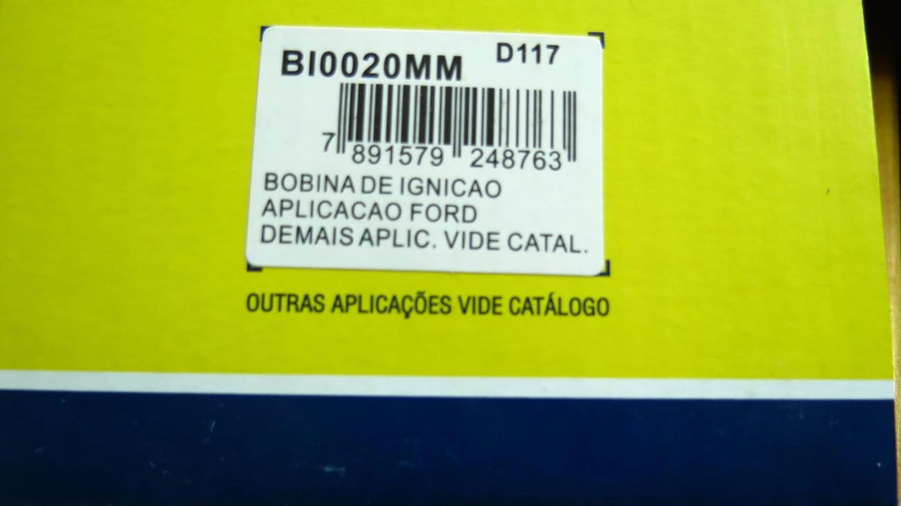 BOBINA DE IGNIÇÃO FORD KA/FIESTA/COURIER 09.99/ ROCAM - FOCUS/MONDEO - ECOSPORT 2.0 16V 03/08