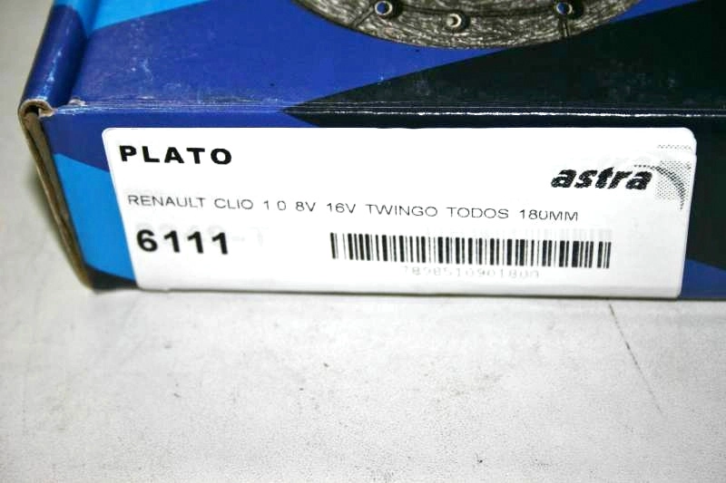 PLATO EMBREAGEM RENAULT CLIO 1.0 8/16V - TWINGO TODOS - 180MM