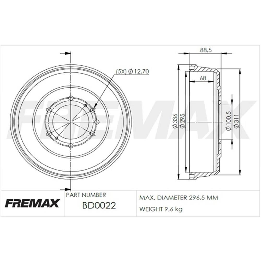 TAMBOR FREIO TRASEIRO NISSAN FRONTIER 2.8 4X2/4X4 2002/ X-TERRA