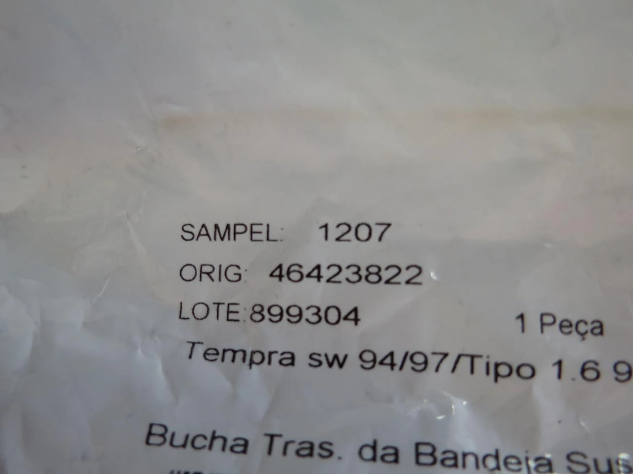 BUCHA TRASEIRA DIREITA DA BANDEJA DIANTEIRA FIAT TIPO/TEMPRA SW/MAREA/BRAVA - FURO 20,9MM