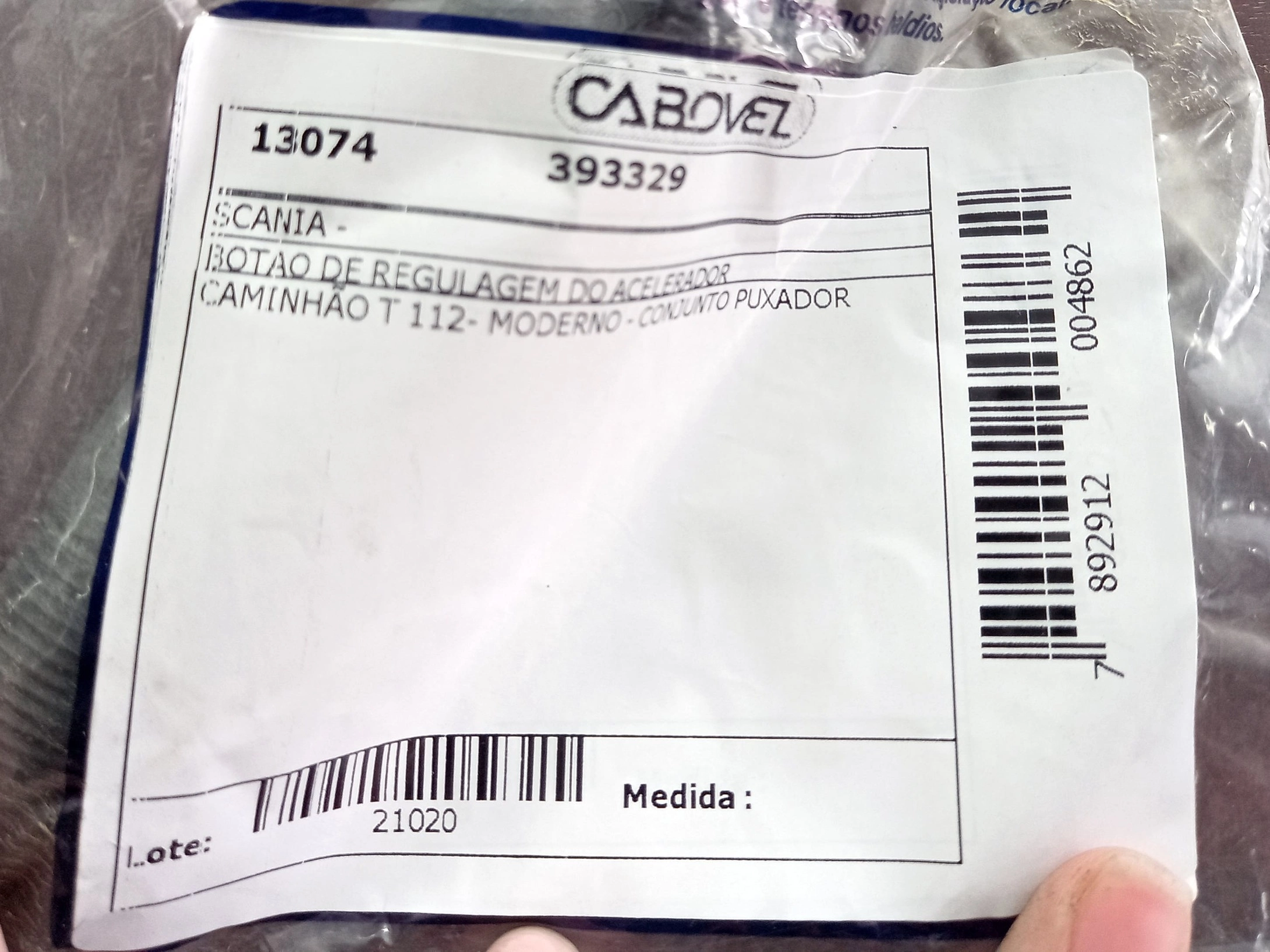 CONJUNTO PUXADOR SCANIA ACEL. MANUAL/ESTRANG T-112 MODERNO