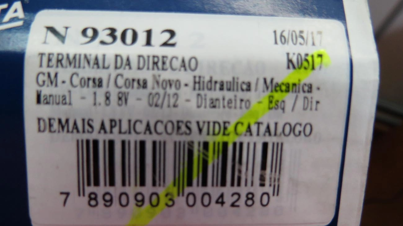TERMINAL DIREÇÃO DIREITO/ESQUERDO LD/LE GM NOVO CORSA 02/12 MONTANA 04/05 HIDRÁULICA/MECÂNICA