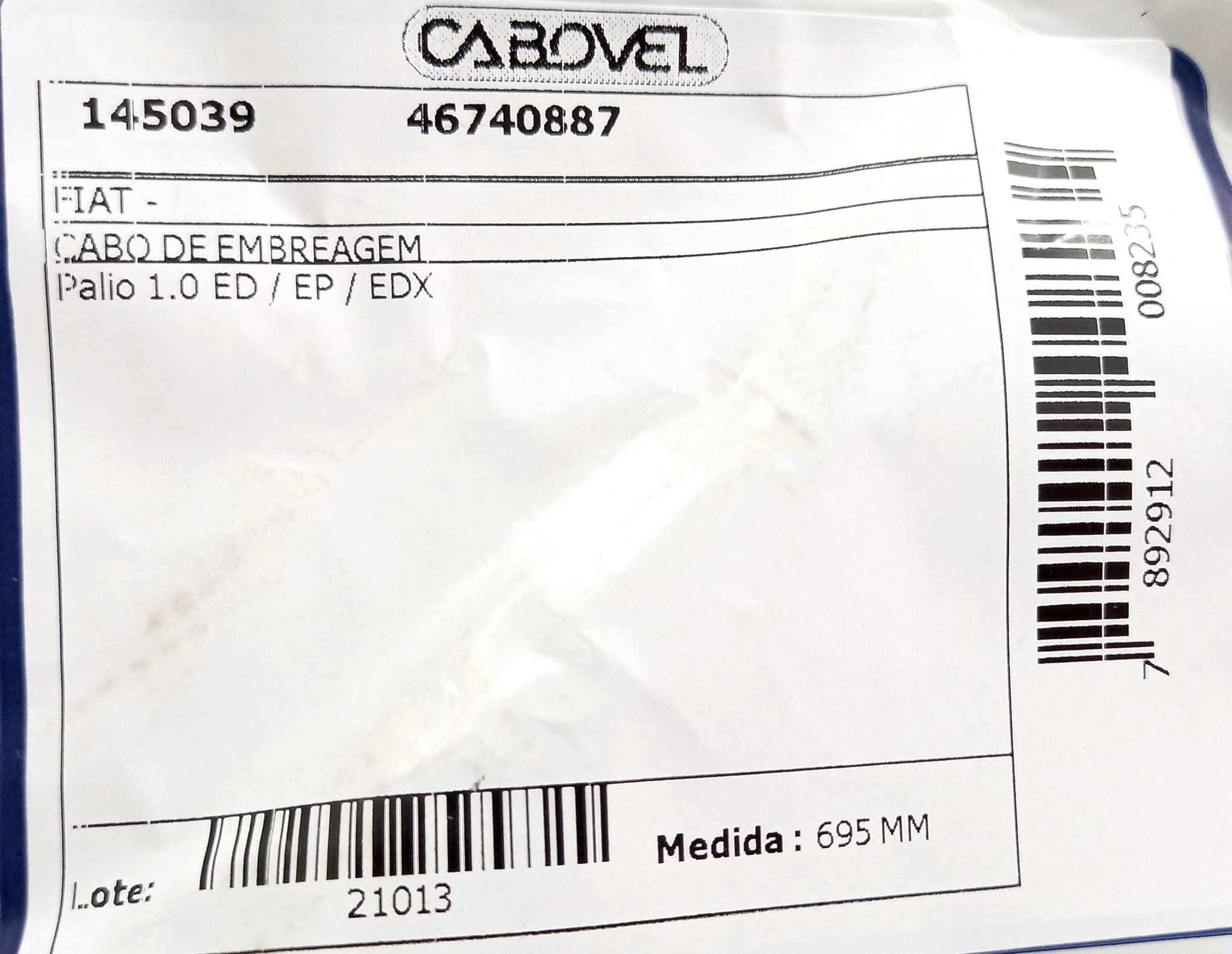CABO EMBREAGEM 695MM FIAT PALIO 1.0 96/