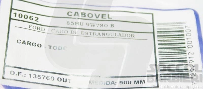 CABO ESTRANGULADOR COM BOTÃO 900MM BOTAO FORD CARGO TODOS