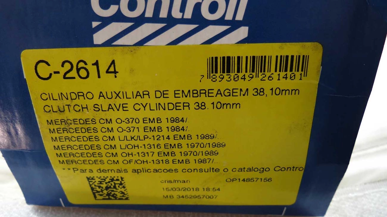 CILINDRO AUXILIAR/ESCRAVO EMBREAGEM 38.10MM MB 370/371 84/ 1214/1316/1317/1318/1614/1618/1625/1714