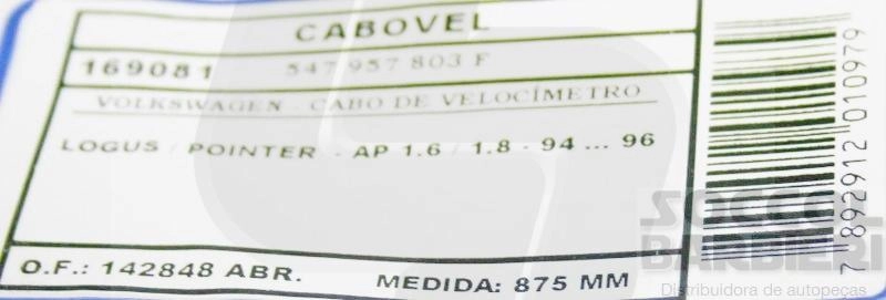 CABO VELOCIMETRO VW LOGUS/POINTER - 94/96 875