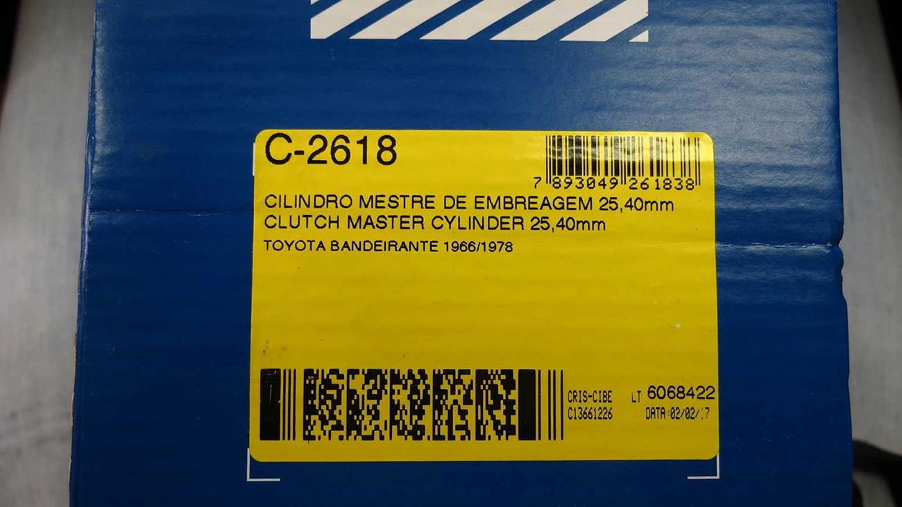 CILINDRO MESTRE EMBREAGEM 25.40MM TOYOTA BANDEIRANTE 66/78 1P