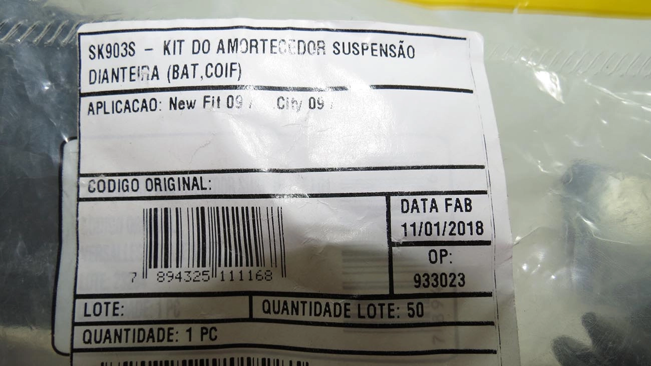 KIT AMORTECEDOR DIANTEIRO HONDA NEW FIT/CITY 09/14 - BATENTE E COIFA