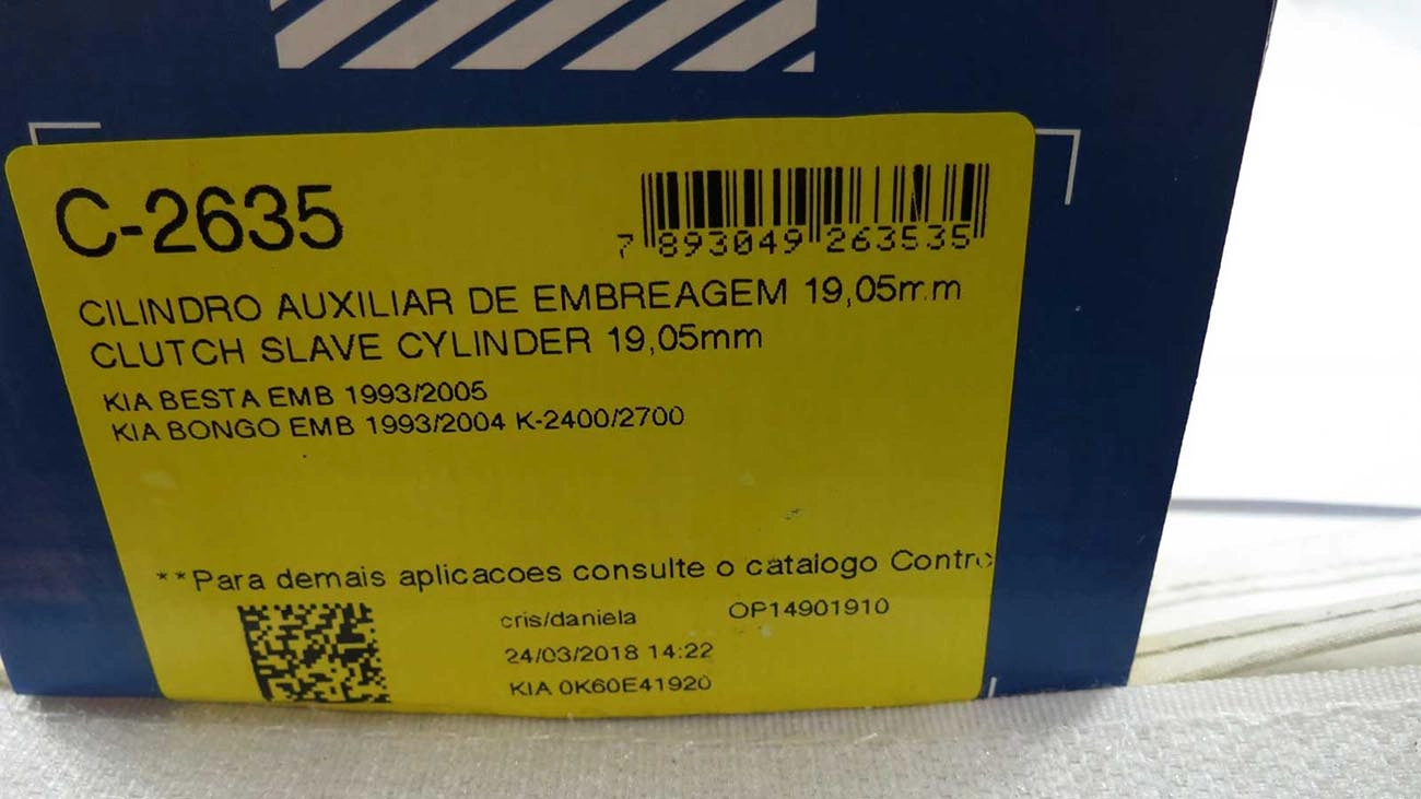 CILINDRO AUXILIAR/ESCRAVO EMBREAGEM 19.05MM 3/4 KIA BESTA 93/ BONGO