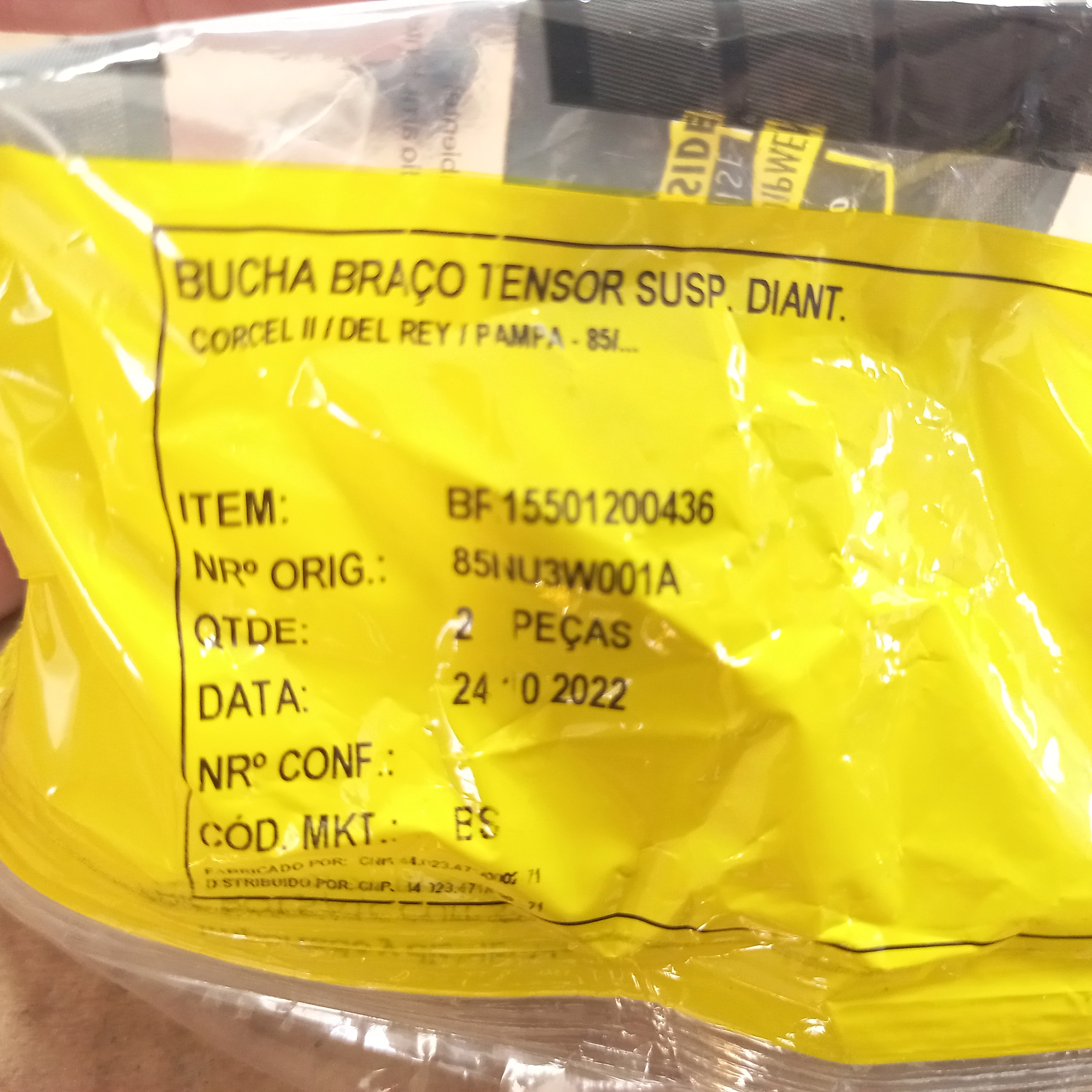 BUCHA BRAÇO TENSOR SUSPENSÃO DIANTEIRA TIRANTE FORD CORCEL/BELINA/DEL REY/PAMPA 85/ DIANTEIRO