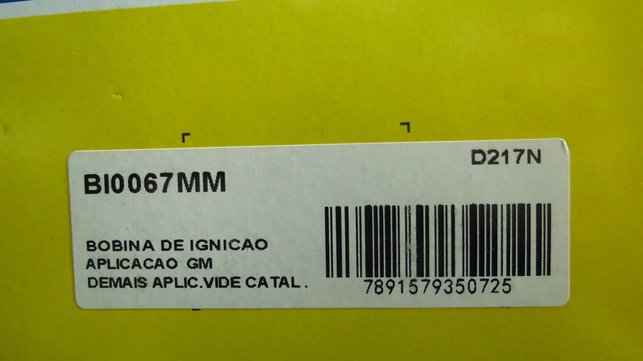 BOBINA DE IGNIÇÃO GM AGILE/MERIVA/MONTANA 1.4 10/ - COBALT/SPIN 12/ - NOVA S-10 12/ -  5 PINOS