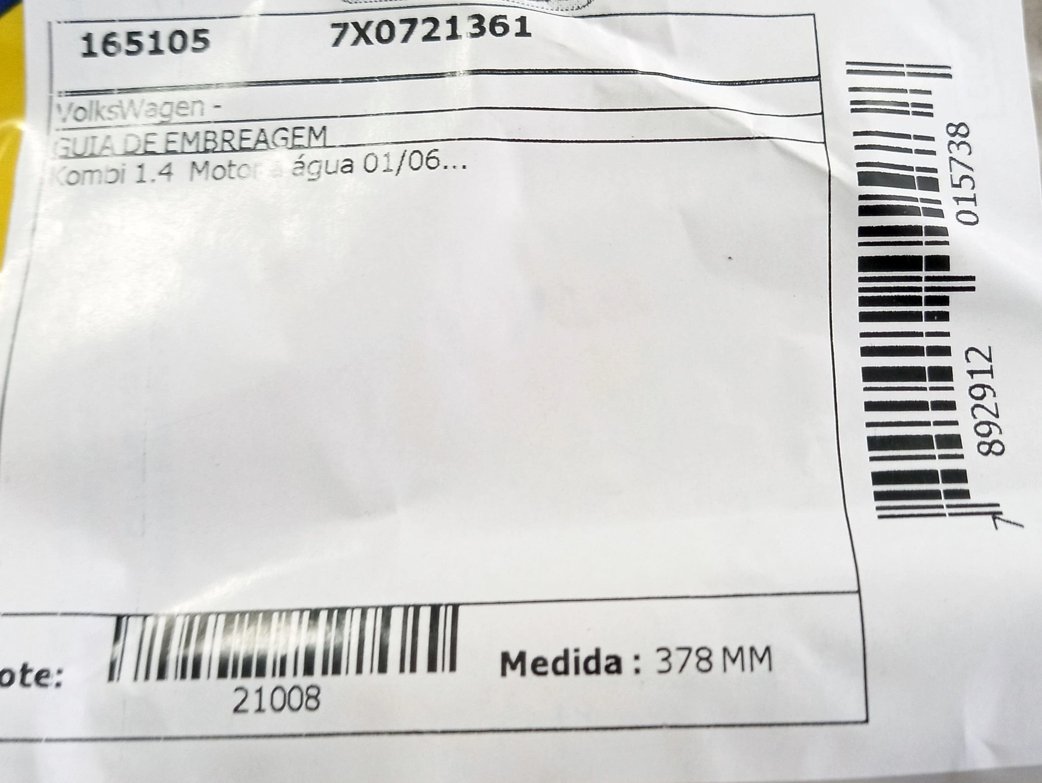 FLEXIVEL DE EMBREAGEM VW KOMBI 1.4 2006/ - MOTOR REFRIGERADO A AGUA 378MM