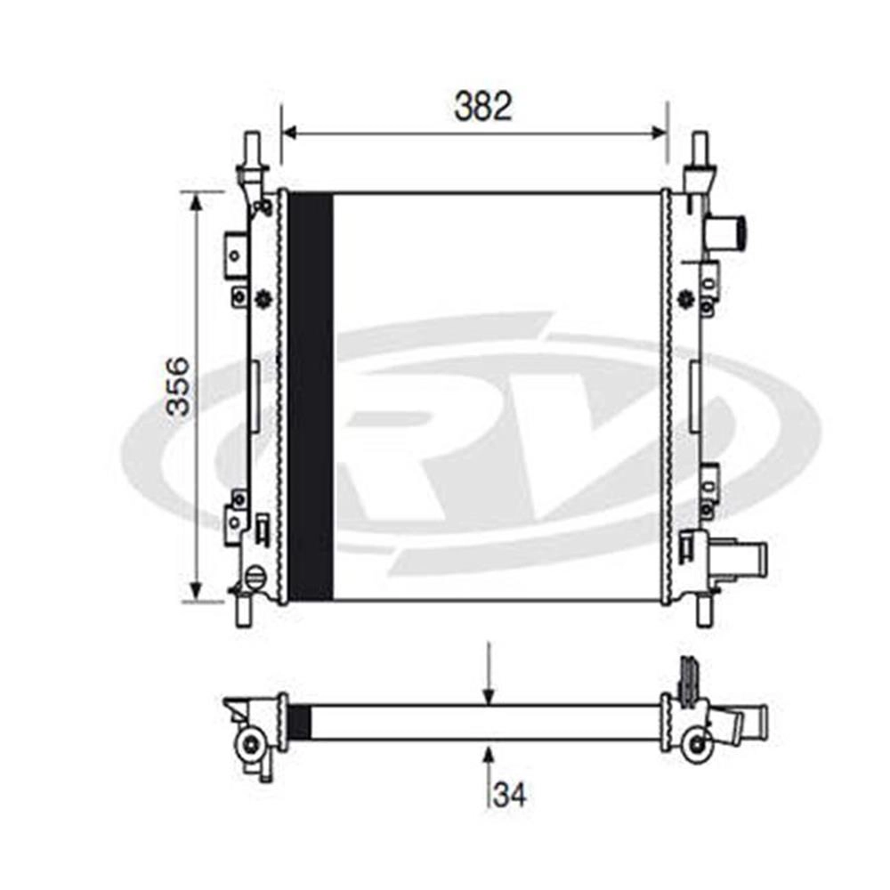RADIADOR MOTOR EXPANDIDO FORD KA 1.0/1.6 2000/2008 ZETEC ROCAM - COM AR CONDICIONADO - MANUAL