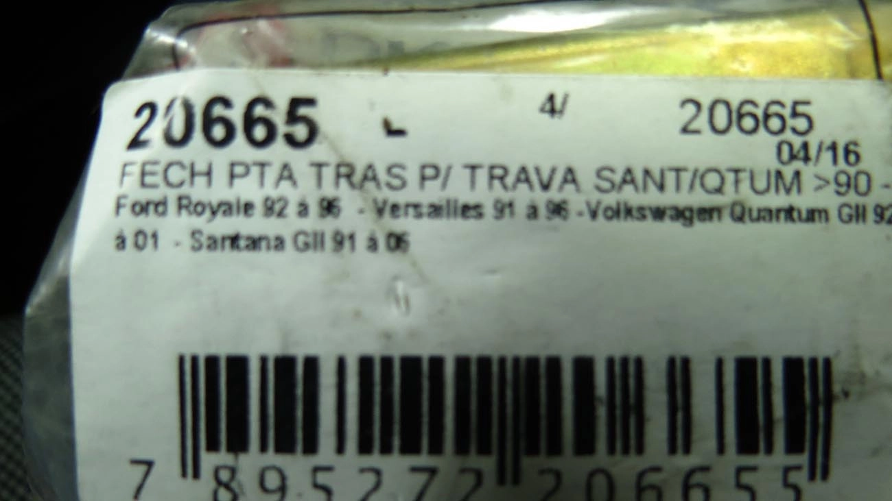 FECHADURA PORTA VW SANTANA/QUANTUM 90/ C/TRAVA ELETRICA TRASEIRA - ESQUERDA
