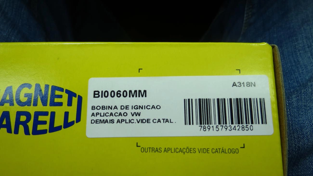 BOBINA DE IGNIÇÃO VW NOVO GOL/VOYAGE/FOX 1.0 08/12 - BORA/JETTA 2.0 10/ - GOLF/POLO 2.0 08/12 - 4X1