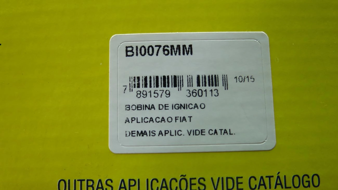 BOBINA DE IGNIÇÃO FIAT NOVO UNO/PALIO/SIENA/STRADA 1.4 10/ NOVA FIORINO 14/ 1.4 - FIRE EVO 6 PINOS