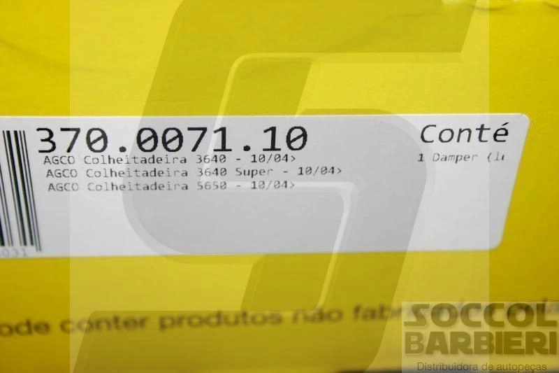 DISCO DAMPER EMBREAGEM 362MM AGCO COLHEITADEIRA MF 3640/5650 04/ PERKINS
