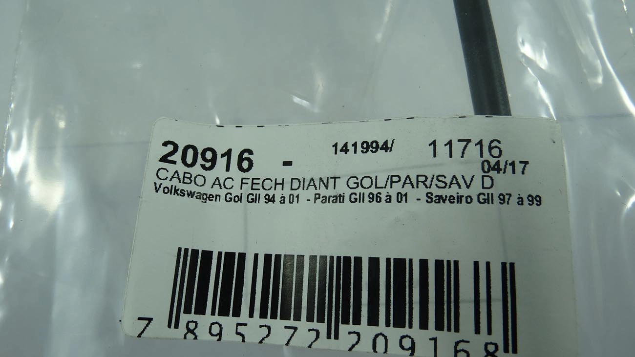 CABO FECHADURA VW GOL/PARATI GERACAO II - DIANTEIRA DIREITA MAXION