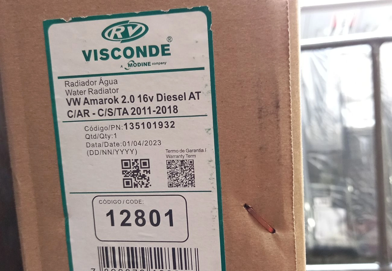 RADIADOR MOTOR BRASADO VW AMAROK 2011/2018 2.0 16V DIESEL - BRASADO - AUTOMATICA/MANUAL