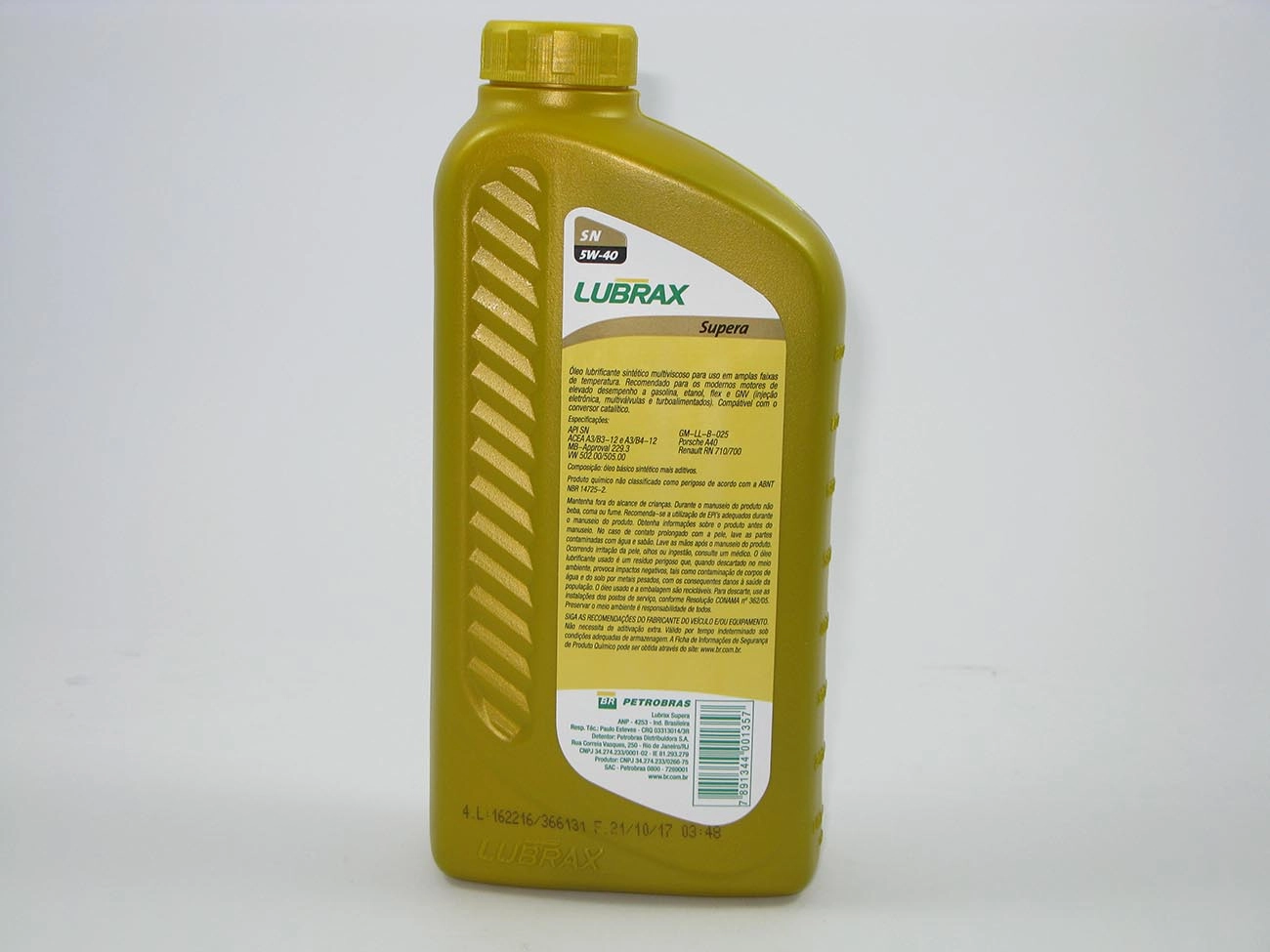 OLEO PARA MOTOR SINTETICO SAE 5W40