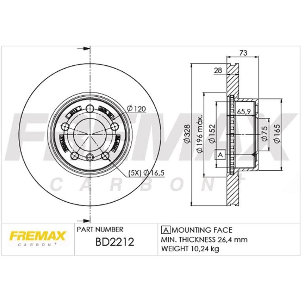 DISCO FREIO DIANTEIRO VENTILADO SEM CUBO 328MM BMW X3 X4