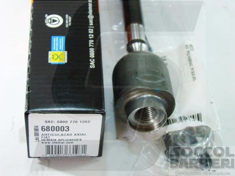 ARTICULAÇÃO/BARRA AXIAL DIREÇÃO MECÂNICA M14X1,5 FIAT UNO/PRÊMIO/ELBA/FIORINO 92/