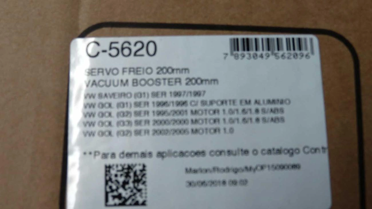 SERVO FREIO 200MM VW GOL/SAVEIRO 96/97 GERACAO I GOL/PARATI/SAVEIRO