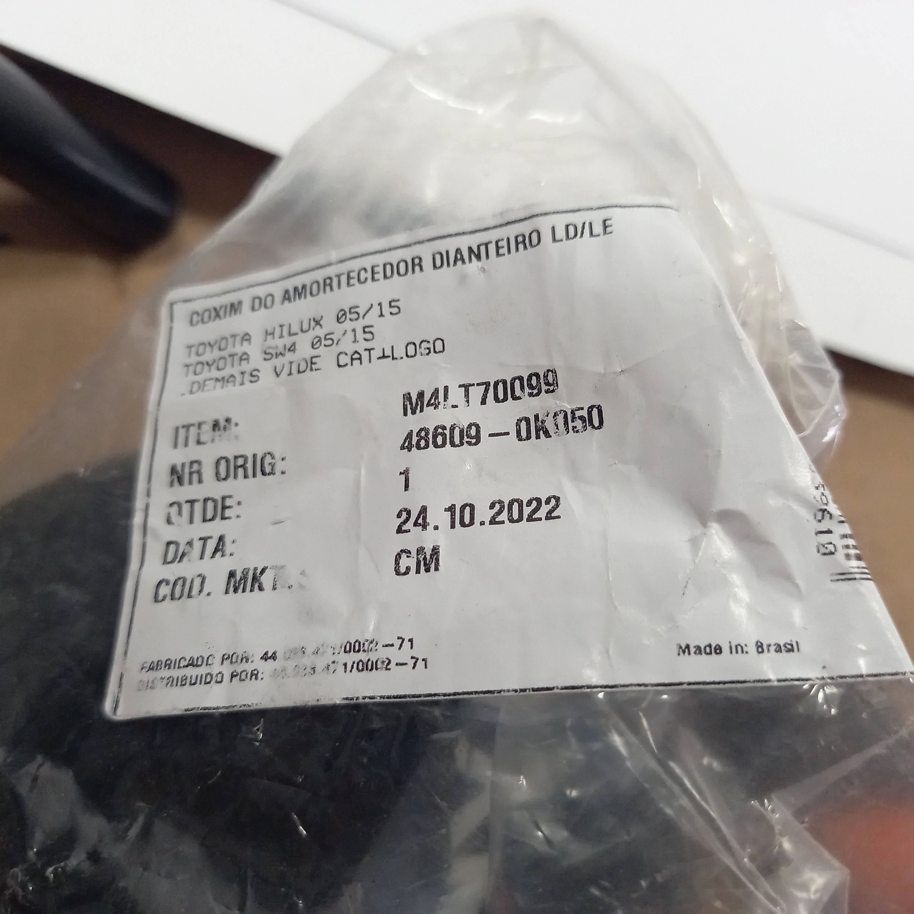 COXIM AMORTECEDOR DIANTEIRO TOYOTA HILUX/SW4 05/15 - NOVA HILUX 16/ - INCLUSIVE SW4 - LD/LE