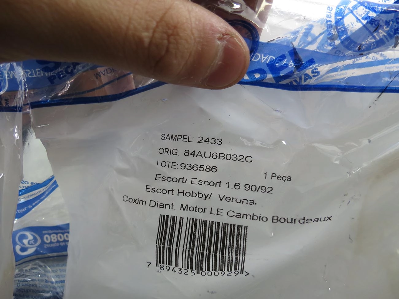 COXIM/SUPORTE DIANTEIRO MOTOR LADO ESQUERDO FORD ESCORT/VERONA 1.6 /92 HOBBY 93/94