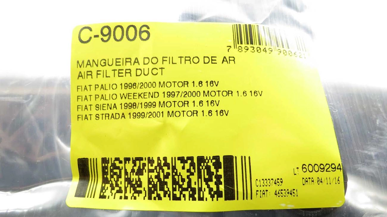 MANGUEIRA DO FILTRO DE AR FIAT PALIO/SIENA/STRADA 96/00 - MOTOR 1.6 16V