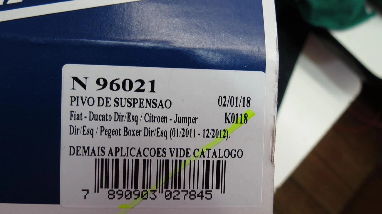 PIVÔ SUSPENSÃO 19,9MM FIAT DUCATO 98/17 - CITROEN JUMPER 00/17 - PEUGEOT BOXER 98/17 - 19,9MM