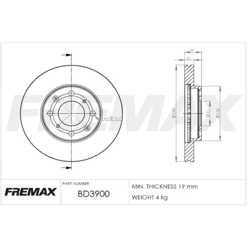 DISCO FREIO DIANTEIRO VENTILADO 240MM HONDA FIT 1.4/1.5 2003/2008
