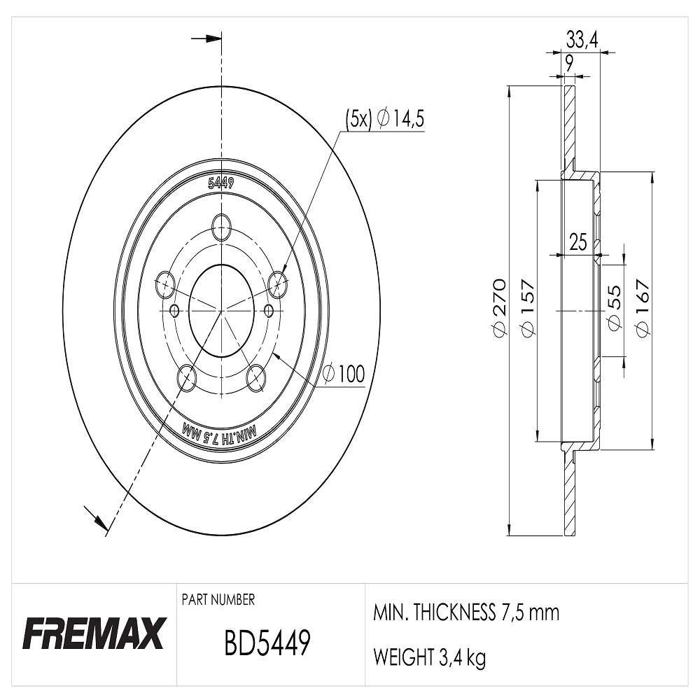 DISCO FREIO TRASEIRO VENTILADO 270MM TOYOTA COROLLA 1.8/2.0 19/ XRS/ALTIS HYBRID/GLI/XEI/