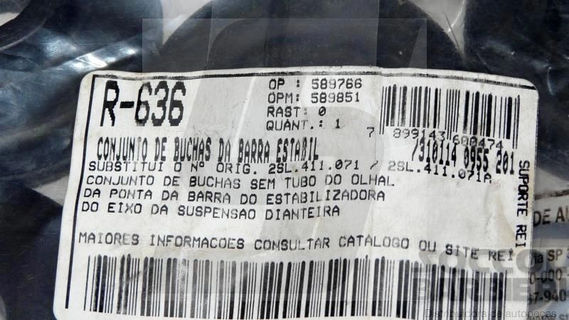CONJUNTO BUCHAS OLHAL PONTA BARRA ESTABILIZADORA BUCHA ESTABILIZADOR VW 12.140/12.170/14.220/16.170/17.300/35.300/40.300 DIANTEIRO